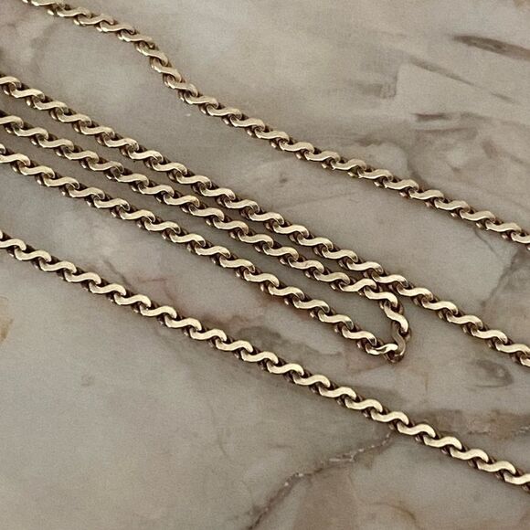 10K Yellow Gold & Diamonds Heart Pendant & 18” 10K Yellow Gold Fancy Cut Chain - Picture 7 of 11
